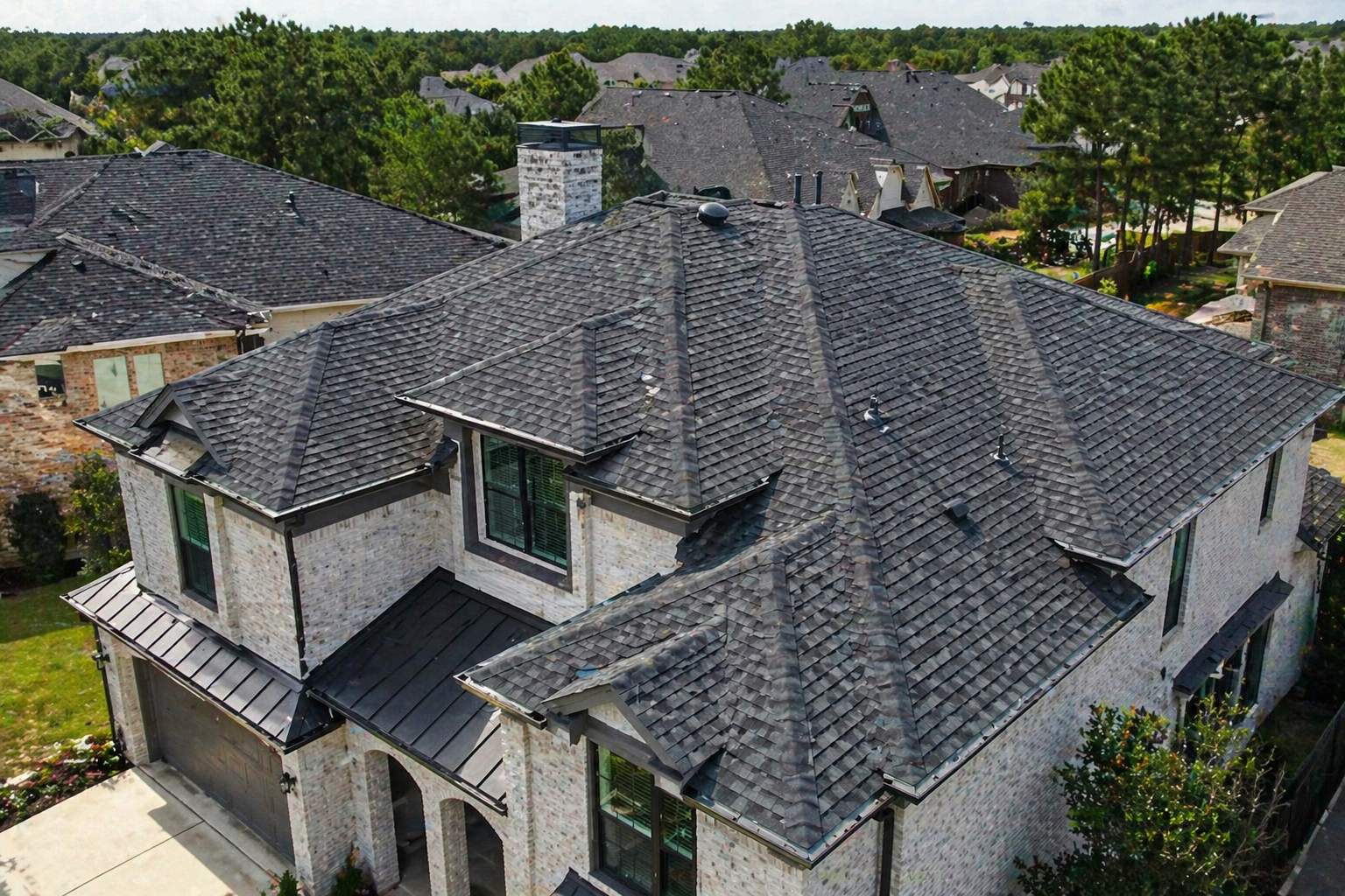 Illustrative view of a roof inspection project